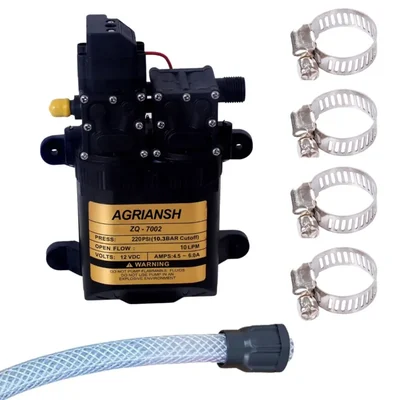 Agriansh 12v DC Diaphragm Pump for Battery Sprayer Used in Farm Agriculture Mist Spray, Car Bike Wash, Sanitizing Etc.