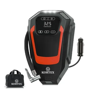 Kortex Screen Touch Portable Car Air Pump Inflator, 12V DC with LED Light
