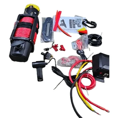 HT 13500 LBS Jeep winch,6 hp 100% Copper Winding Motor With 13m & 7.5mm Synthetic Wire Rope