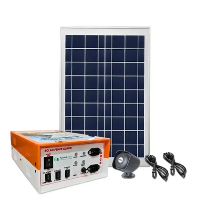 Rashail Agro Heavy Duty 8 KV Solar Zatka Machine to Cover 10 Acre Area with Battery, Insulators and Solar Panel 