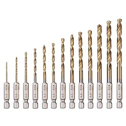 Premium Quality 13 pcs 1.5 - 6.5 mm Cobalt Drill Bit Set for Steel, Wood, Plastic, Aluminum