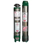 KBS 1.5Hp 13 Stage(4 inch) V4 Single Phase Water Cooled Submersible Pump, 260ft Head - 1 Year Warranty