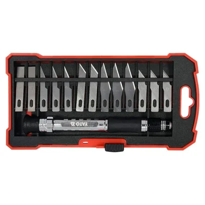 Yato Wood Carving Knife Set with 13 T10 Steel Blades and Rubber Cap for Precision Cutting (YT-75140)
