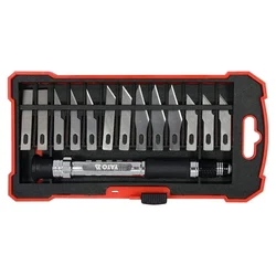 Yato Wood Carving Knife Set with 13 T10 Steel Blades and Rubber Cap for Precision Cutting (YT-75140)