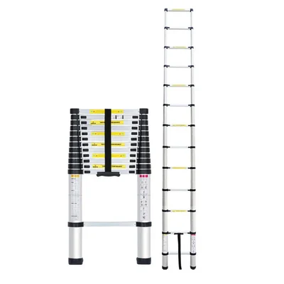 Heavy Duty 13-Steps (12.5 feet/3.8 Meter) Single Side Aluminium Telescopic Ladder 