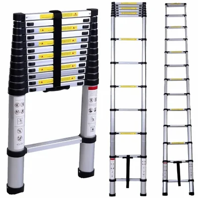 Vishwakarma 13 Steps (16.5 Feet/5 Meter) Aluminium Single Side Telescopic Ladder