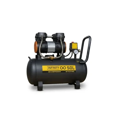 Infinity Power Tools 1400W 50L Oil-Free Silent Air Compressor Dual Cylinder with Solenoid Valve INF-ACS1450L