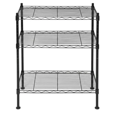 Rackwell 14 x 24 x 34 inch 3 Shelves Height Adjustable Mild Steel Foldable Boltless Wire Shelving Rack Shelves
