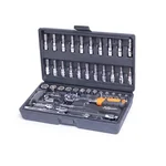 Kapson 1/4 Inch Drive 46 Pcs Professional Garage Tool Kit Chrome Vanadium Steel Socket & Bit Set K-787