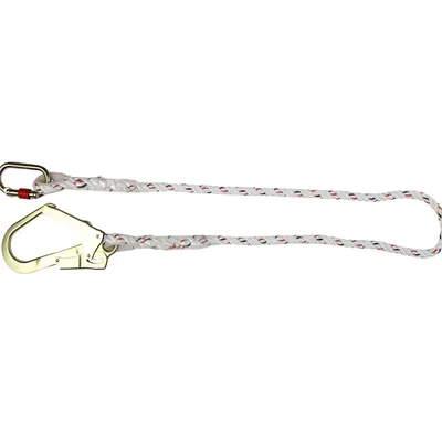 ISSAFE (ISF-05) 2 meter 14 mm Polyamide Fall Restraint Lanyard with Carabiner Attachment & Scaffolding Hook