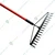 Heavy Duty 15 inch, 16 Tines Metal Leaf Rake for Small Garden with Adjustable Handle