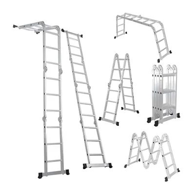 Bigapple 12 Feet & 12 Steps 150 Kg Load Capacity Multipurpose 4X3 Aluminium Ladder With Steel Plate, 1 Year Warranty