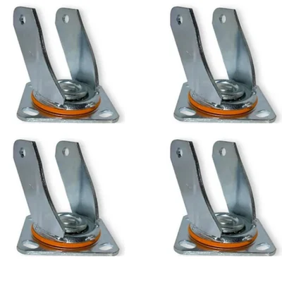 Heavy Duty 150 x 50 mm MS Zinc Plated Bracket for Swivel with Plate Caster Wheels - Pack of 4