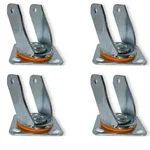 Heavy Duty 150 x 50 mm MS Zinc Plated Bracket for Swivel with Plate Caster Wheels - Pack of 4