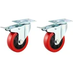 MI 150 x 50 mm 150 kg Per Wheel Load Capacity PU With Double Ball Bearing With Brake Caster Wheel