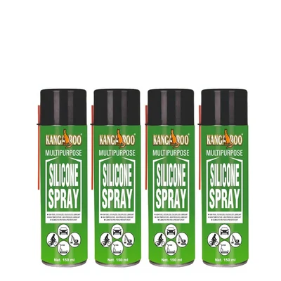 Kangaroo 150ml Pack of 4 Multipurpose Silicone Spray Lubricant Odourless 150 ML PACK 4 (SCS 150 ML (PACK OF 4))