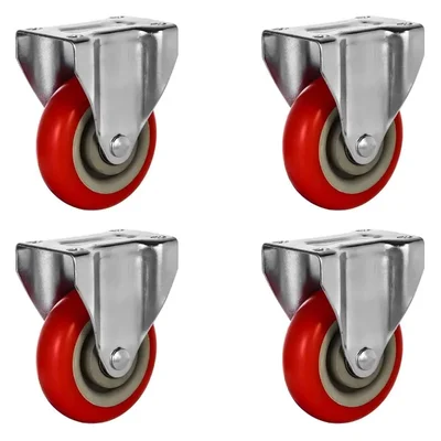 Premium Quality 6 inch Plate Type Fixed Caster Wheel, 400 kg Load Capacity (Pack of 4)