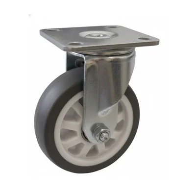Heavy Duty 6 inch / 150 mm Fixed Type Double Ball Bearing TPR Caster Wheel