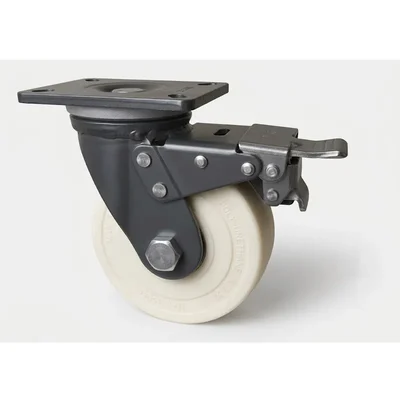 Premium Quality 6 inch (150 mm) 1200 kg Load Capacity Swivel with Brake Type Double Ball Beraring Nylon Caster Wheel