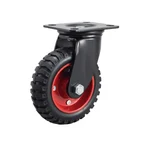 Heavy Duty 6 inch / 150 mm Swivel Type Double Ball Bearing Solid Rubber Caster Wheel