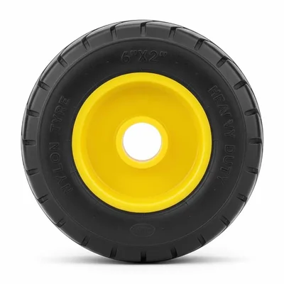 Heavy Duty 150 x 50 MM / 6 x 2 Inch 130 Kg Load Capacity Rubber Wheel ( C.I + Wheel ) Without Ball Bearing( Pack Of 2 )