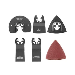 Premium Quality 15 Pcs Multi Tool Blade Set with Saw Blades Scraper Sanding Pad and Sandpapers