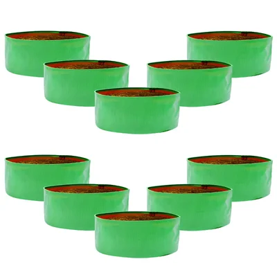 Siddhi 350 GSM 10 pieces HDPE Round Shape Reusable Grow Bag | Suitable for Gardening and Nursery(Size-15 x 6 inch)