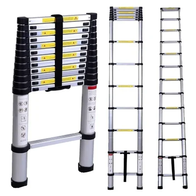 GOBBLER 14 Step (14.5 Feet/ 4.4 meter) Portable & Compact Ultra-Stable Extendable Aluminium Telescopic Ladder( GB-TL15 )