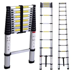 GOBBLER 14 Step (14.5 Feet/ 4.4 meter) Portable & Compact Ultra-Stable Extendable Aluminium Telescopic Ladder( GB-TL15 )	