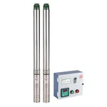 CRI 1.5Hp 14 Stage 4"(V4) 1Phase Oil Filled Submersible Pump With CP, 110m Head (ZUNO, CRI4F-3/14) - 1 Year Warranty