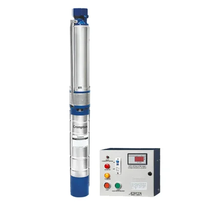 Crompton 1.5HP 18 Stage(4") 1Phase Water Cooled Submersible Pump With Control Panel (4W18BF1.5E-40) - 1 Year Warranty