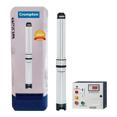 Crompton 1.5Hp 12 Stage V4 Water Filled Submersible Pump With CP (4W1.5/12-BFE-D40 + NDCP 1.5) - 1.6 Year Warranty