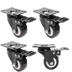 Heavy Duty 1.5 inch Brake Type PU Caster Wheel, 100 kg Load Capacity (Pack of 4)