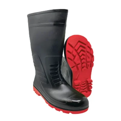SAFEDOT 15-Inch Double Density All-Weather Waterproof Chemical-Resistant PVC Plain Toe Gum Boots ISI Marked(Size-6)
