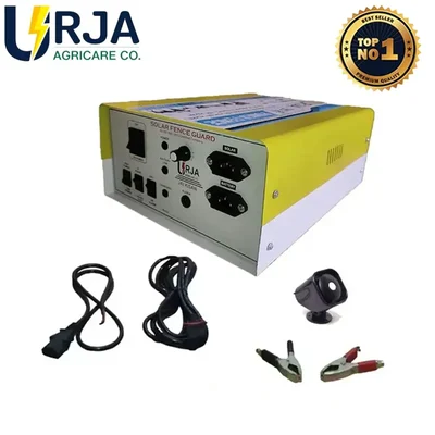 Urja 15 KV Solar Fence Energizer for 70 Acre Area with Cables, Siren and 2 Piece Warning Plates (1 Year Warranty on Machine)