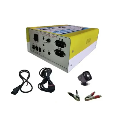 Premium Quality 15 KV Solar Fence Energizer for 70 Acre Area with Cables, Siren and 2 Piece Warning Plates 