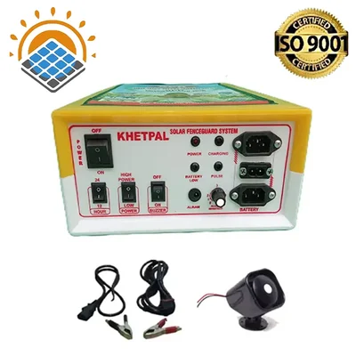 Khetpal 15 KV Solar Zatka Machine (50 Acre Area ) with Siren, Cables and Battery Connectors With 1 Year Warranty