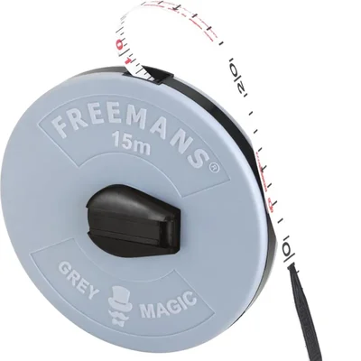 Freemans 15m 50ft Fibreglass Measuring Tape Heat Sealed Markings Unbreakable ABS Case Grey Magic FM15
