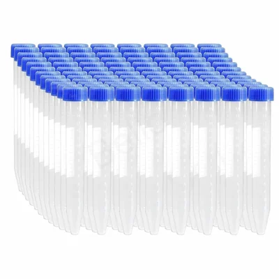 VVS 15ml Polypropylene Conical Centrifuge Tubes with Blue Screw Caps, Graduated Lab Containers, Pack of 80