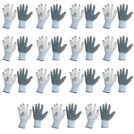 Minsales 15 Pair Safety Gloves - Multipurpose, Cut Resistance, Nitrile Coating, Full Fingered for Industrial Use