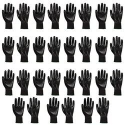 Minsales 15 Pair Safety Gloves - Water Resistant, Polycotton, Full Fingered for Industrial Use