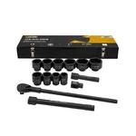 JCB 15‑Piece 1″ Drive 6‑Point Deep Impact Socket Set 36 – 80 mm in Metal Case (JCB-8141-5MPB)