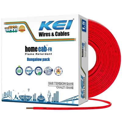KEI Homecab 1.5 sqmm 1100V Housewire Fire Resistant 1Pc Flexible PVC Copper Electric Cable(Color-red)