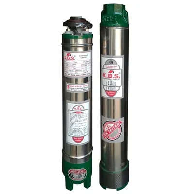 KBS 1Hp 15 Stage(4 inch) V4 Single Phase Water Cooled Submersible Pump, 300ft Head - 1 Year Warranty