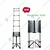 Heavy Duty 15 Steps (14.5 Feet) Single Side Stainless Steel Telescopic Ladder