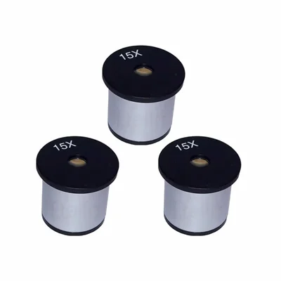 VVS 15X Microscope Eyepiece Lens Set of 3 Anti-Fungal Optics for School & Chemistry Lab