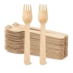 160mm Biodegradable Wooden Fork Set for Dining & Events, Compostable Eco Cutlery 400 Pcs