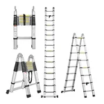 Vishwakarma 150 Kg Load Capacity 16 Steps 16.5 Feet/5 Meter Double Side Aluminium Telescopic Ladder With 1 Year Warranty