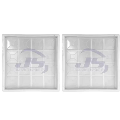 JS DESIGNER Pack Of 2 Chequered ( 16 DABBI ) Silicone Plastic Tile Mould | 12 x 12 Inches