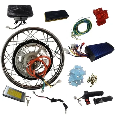 Premium Quality 16 Inch 1200W 1500W 60V XL100 Petrol Plus Electric Hybrid Conversion Kit BLDC Rear Hub Motor Scooter